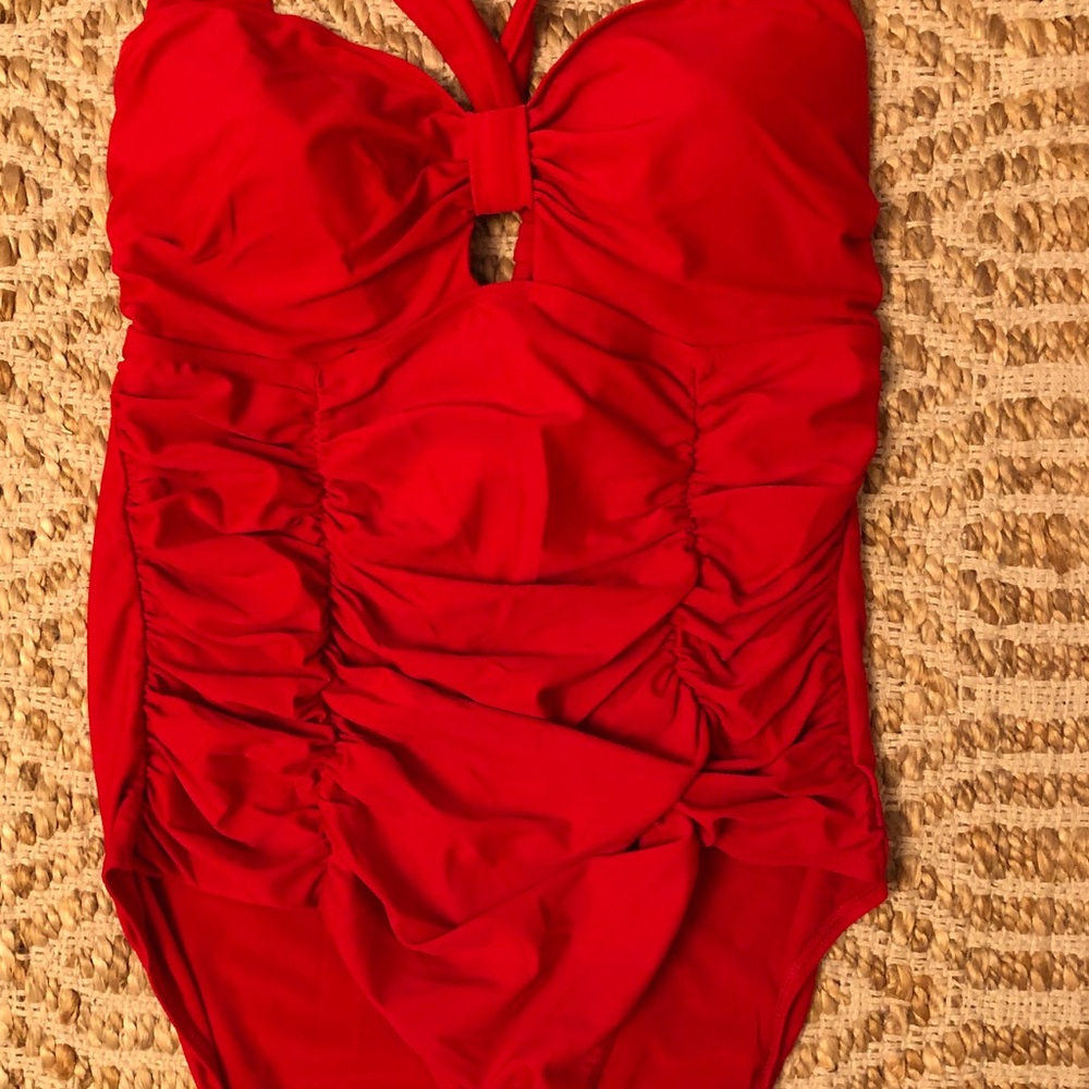 Torrid red retro one-piece swimsuit size2 /XXL